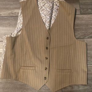 Tan pin striped vest